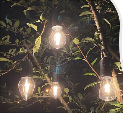 2025 Ny Utomhuscamping Hängande Typ-C Laddning Retro Glödlampa Belysning Dekoration