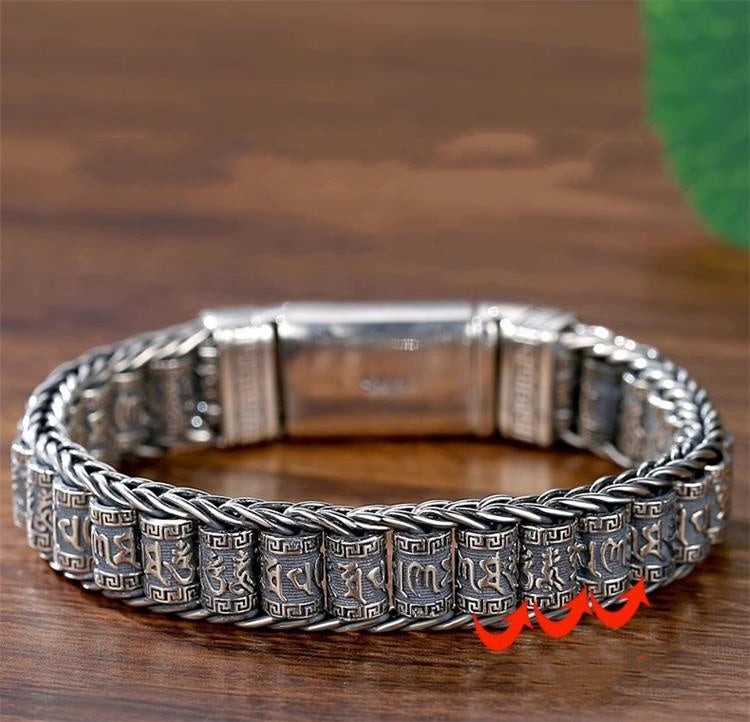 💎 50% RABATT! 💎 Tibetanskt bönehjulsarmband – 925 sterlingsilver, lyckobringare och alla hjärtans dag-present
