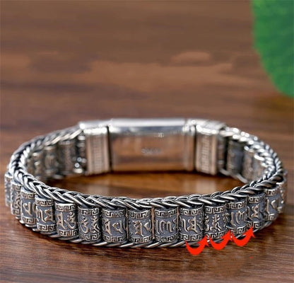 💎 50% RABATT! 💎 Tibetanskt bönehjulsarmband – 925 sterlingsilver, lyckobringare och alla hjärtans dag-present