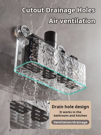 🔥Lättviktig lyxig stil, sugkoppshylla med glaciärmönster