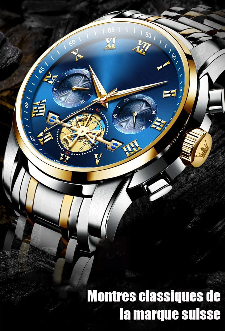 🔥Luxury Design Dodecagon Quartz Titta på nya multifunktionella mäns armbandsur