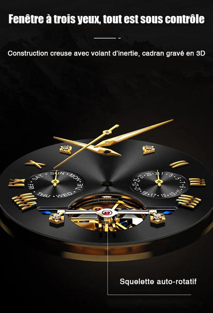 🔥Luxury Design Dodecagon Quartz Titta på nya multifunktionella mäns armbandsur