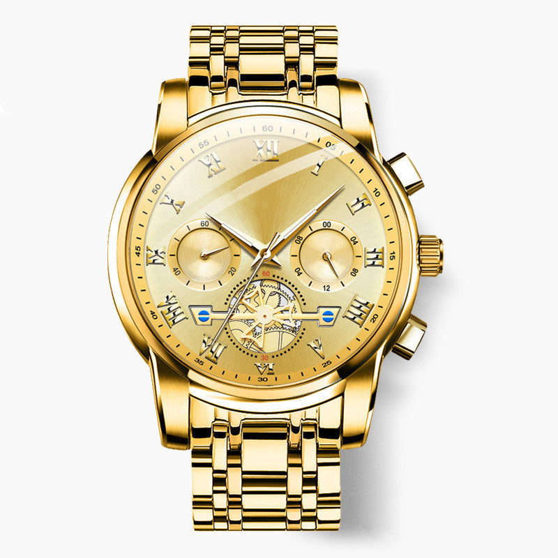 🔥Luxury Design Dodecagon Quartz Titta på nya multifunktionella mäns armbandsur