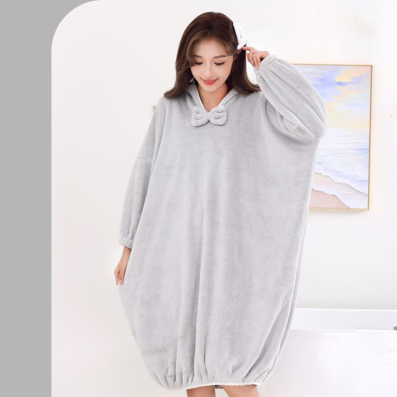 🎄JULREA 50 % RABATT🎄Absorberande och snabbtorkande badrock med huva