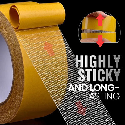 🎁2026 nyårsförsäljning🎁🎉Köp mer – spara ännu mer!🔥Starkt självhäftande dubbelsidig gasväv Fiber Mesh Tape