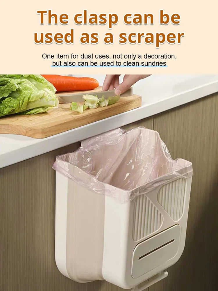 🧹 50% RABATT NU! Hopfällbar hängande sophink för köket – platsbesparande, enkel att hänga på skåpsdörren & perfekt för matlagning 🚪♻️