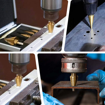 ⚙️ 50 % RABATT 🗼 Pagodaformad borrsats med aluminiumförvaringslåda, skarpa borrar, perfekt för olika borrjobb 🧰