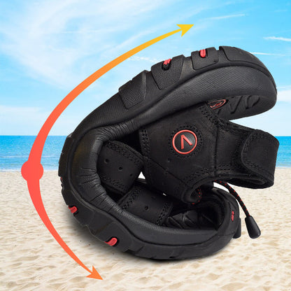 👟 50% RABATT NU! ☀️ Bekväma Utomhusstrandskor i Läder – Stängt Tåskydd & Halksäker Sula – Perfekt för Strand, Resor & Vardag – Finns i Flera Färger 🌊