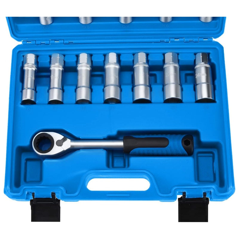 Fjädring Stötdämpare Stagmutterborttagningsverktyg Hylsa 18 PCS Kit