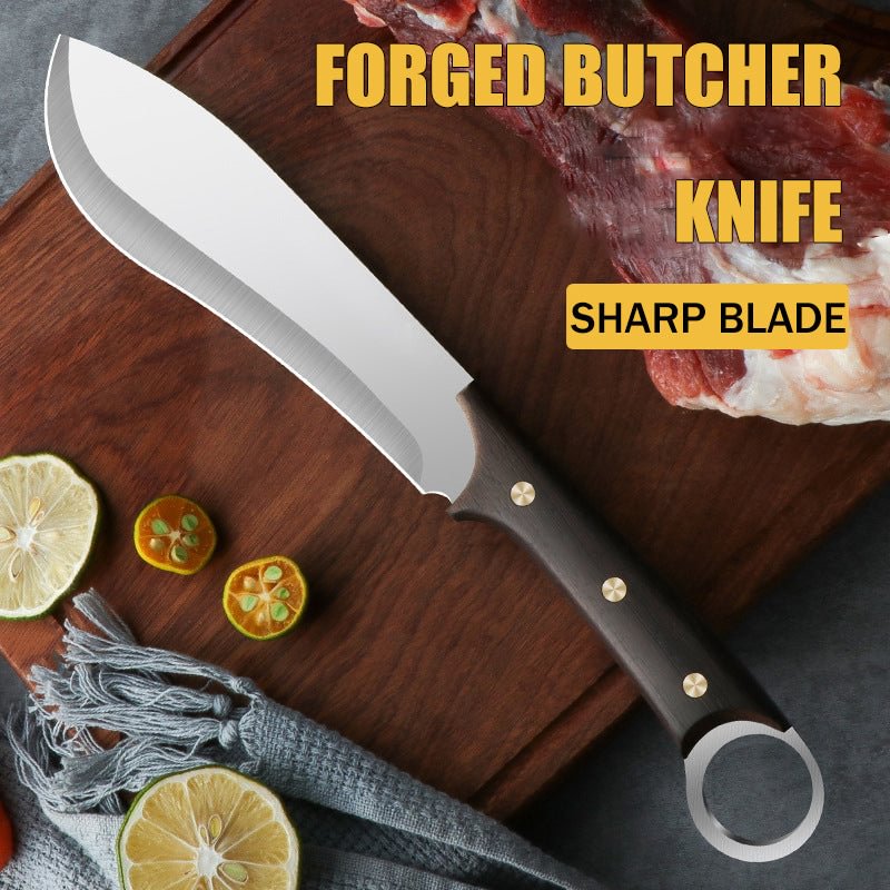🔪Home and Outdoor Essentials💥 Smidd kött- och benkniv i rostfritt stål