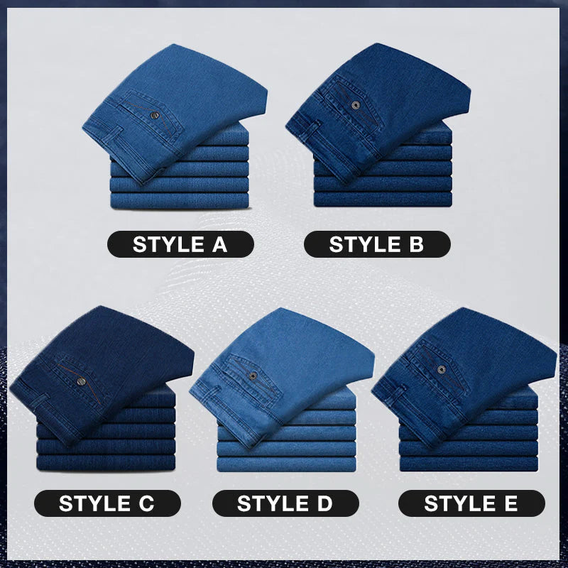 🔥Säsongskampanj 49% OFF🔥Jeans med hög midja och rak skärning för män