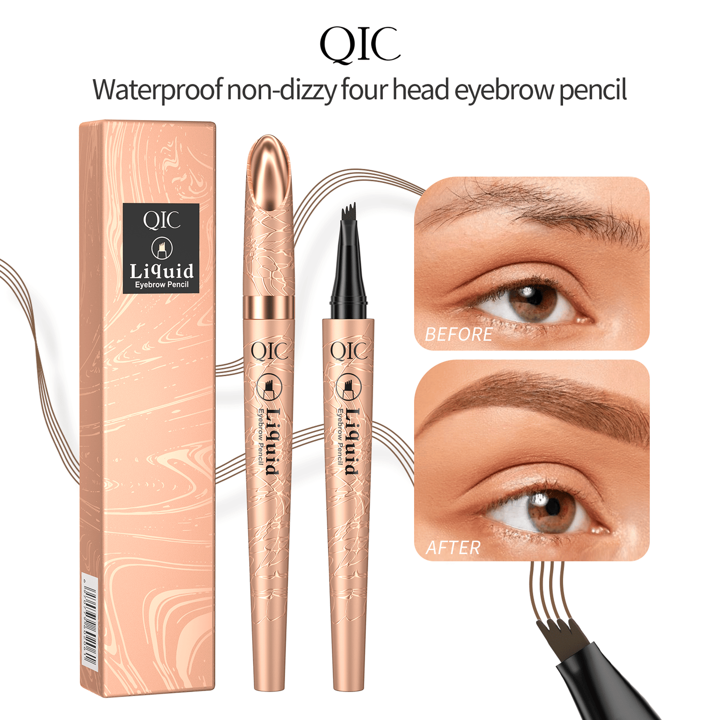 ✏️ KÖP 1, FÅ 1 GRATIS! ✨ 3D Microblading Penna – Vattentät, 4-in-1 Spets & Naturlig Ögonbrynseffekt 💄
