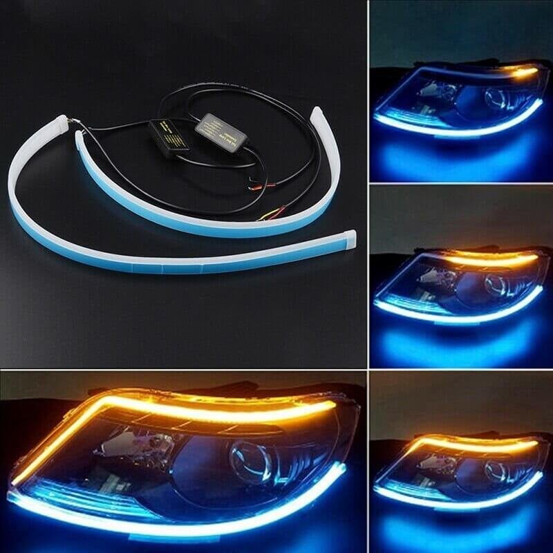 🎉 2026 REA — Över 28 000 sålda!💡 2-pack Flexibel LED-flytande signallampa för bil - Vattentät Tvåfärgad 12V Slinga ⚡