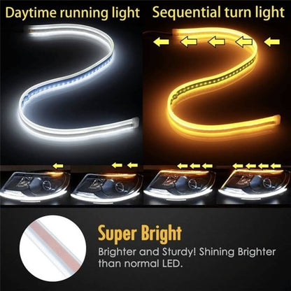 🎉 2026 REA — Över 28 000 sålda!💡 2-pack Flexibel LED-flytande signallampa för bil - Vattentät Tvåfärgad 12V Slinga ⚡