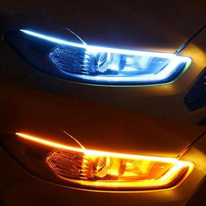 🎉 2026 REA — Över 28 000 sålda!💡 2-pack Flexibel LED-flytande signallampa för bil - Vattentät Tvåfärgad 12V Slinga ⚡