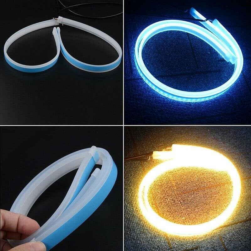 🎉 2026 REA — Över 28 000 sålda!💡 2-pack Flexibel LED-flytande signallampa för bil - Vattentät Tvåfärgad 12V Slinga ⚡