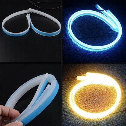 🎉 2026 REA — Över 28 000 sålda!💡 2-pack Flexibel LED-flytande signallampa för bil - Vattentät Tvåfärgad 12V Slinga ⚡