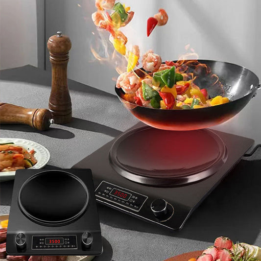 🔥3500W Konkav Induktionshäll med 10 Temperaturinställningar