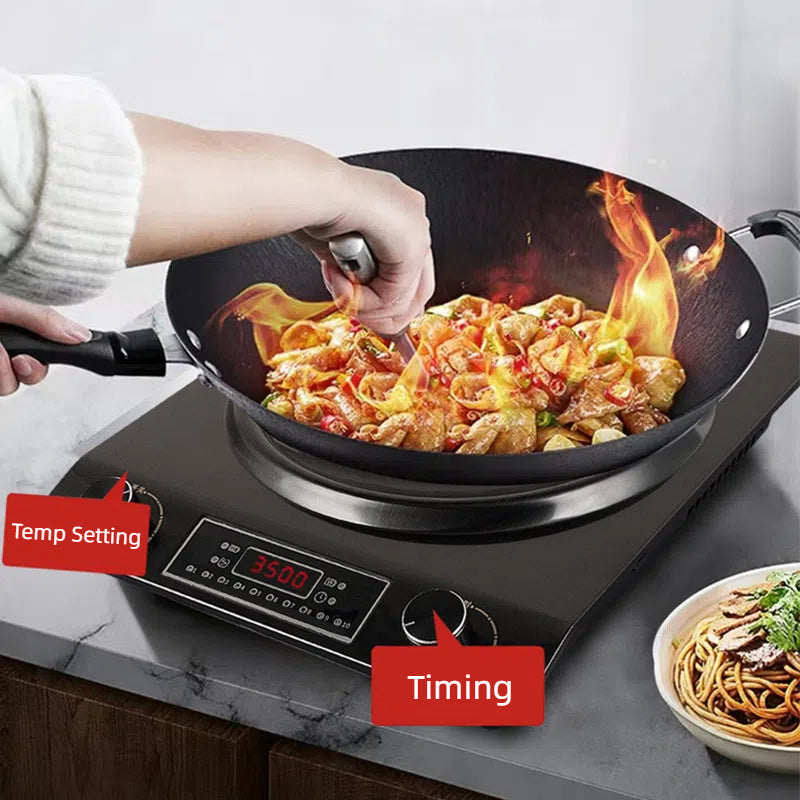 🔥3500W Konkav Induktionshäll med 10 Temperaturinställningar
