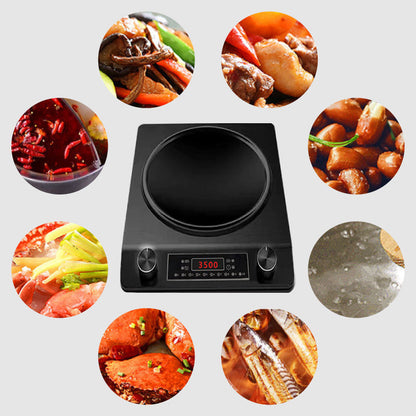 🔥3500W Konkav Induktionshäll med 10 Temperaturinställningar