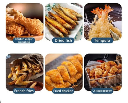 🍟 50 % RABATT NU! 🔥 Temperaturkontrollfritös med djup kropp – avtagbart oljeavtappningsställ & termometer – perfekt för perfekt fritering hemma 🍗