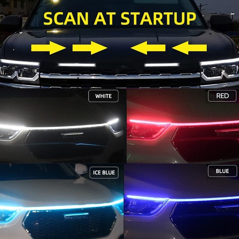 🔥【Dynamisk skanning HoodBeam-kit】- 50% OFF! Lys upp din omgivning med hypnotiska, mjuka skanningseffekter! ✨🚗