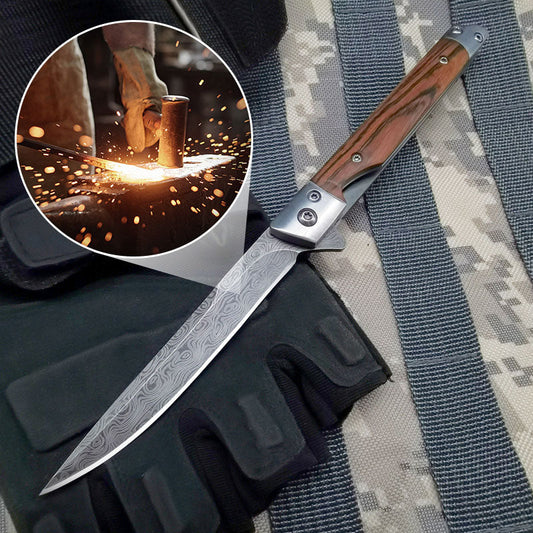 🔥50% rabatt under en begränsad tid🔥Fällkniv med Trähandtag för Arbete, Vandring & Camping
