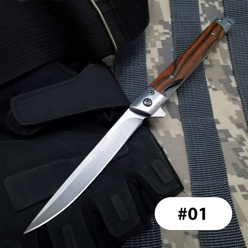 🔥50% rabatt under en begränsad tid🔥Fällkniv med Trähandtag för Arbete, Vandring & Camping