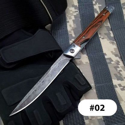 🔥50% rabatt under en begränsad tid🔥Fällkniv med Trähandtag för Arbete, Vandring & Camping