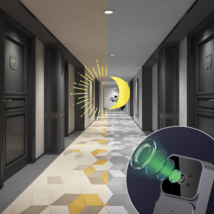 🔥Rea på topp🔥Trådlös dörrklocka: 1080p, 170° betraktningsvinkel, 4,3-tums skärm, IPX65 vattentät för utomhusbruk, mörkerseende