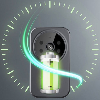 🔥Rea på topp🔥Trådlös dörrklocka: 1080p, 170° betraktningsvinkel, 4,3-tums skärm, IPX65 vattentät för utomhusbruk, mörkerseende