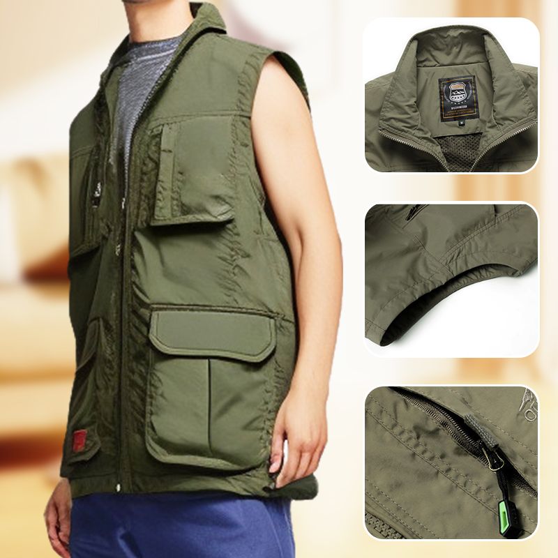 Outdoor Fishing Quick-dry Zipper Vest with Multi-pockets（55% OFF）