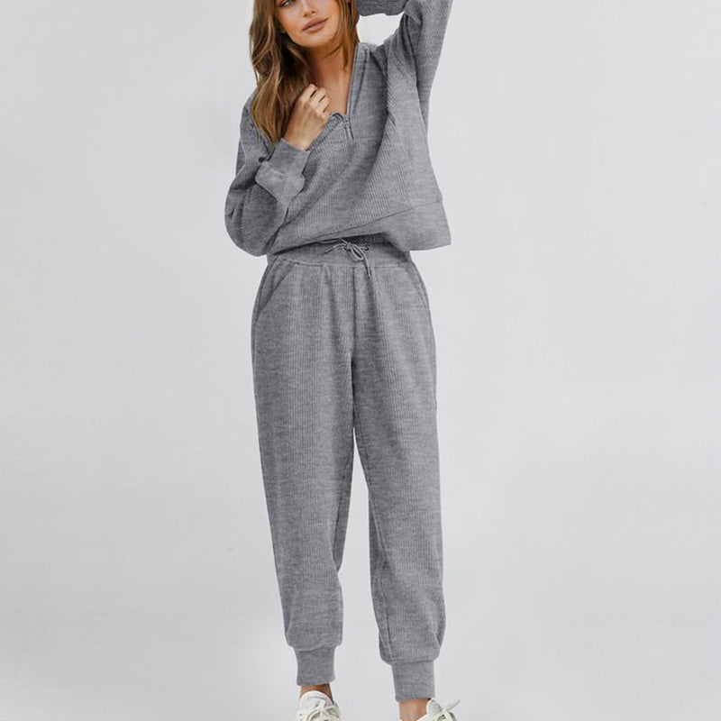 Långärmad Halvzip Sweatsuit Set
