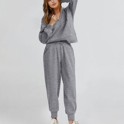 Långärmad Halvzip Sweatsuit Set