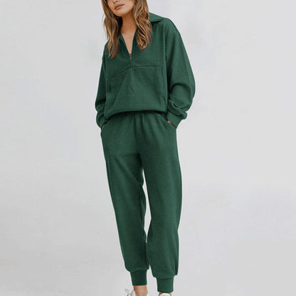 Långärmad Halvzip Sweatsuit Set