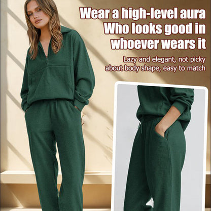Långärmad Halvzip Sweatsuit Set