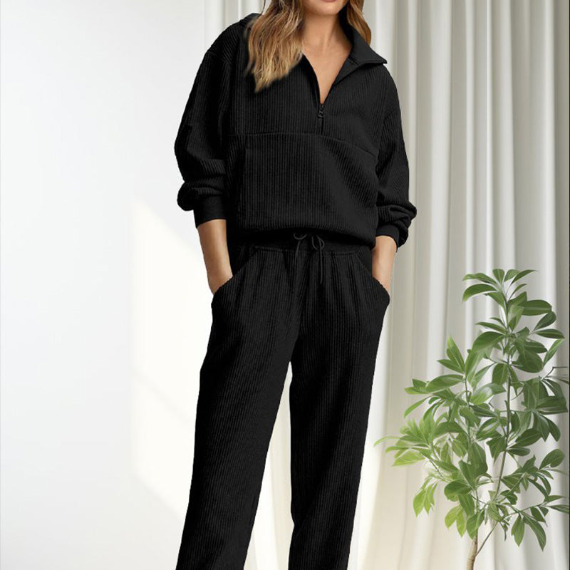 Långärmad Halvzip Sweatsuit Set