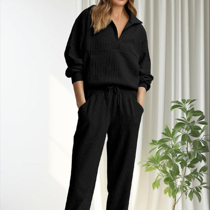 Långärmad Halvzip Sweatsuit Set