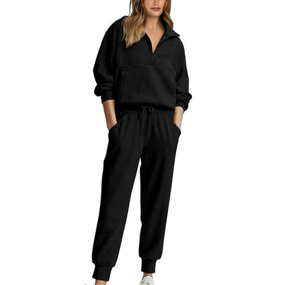 Långärmad Halvzip Sweatsuit Set