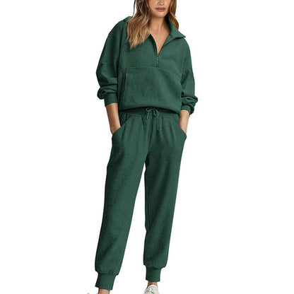 Långärmad Halvzip Sweatsuit Set