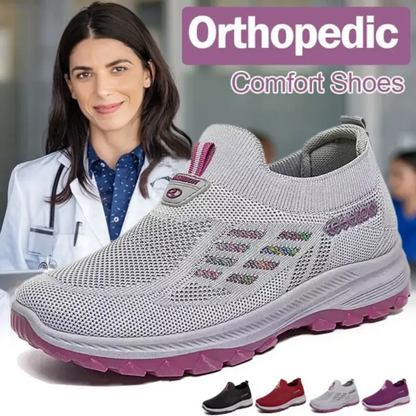 👟 60% RABATT! 🦶 Fly Stickad Vävd Ortopedisk Sko med Stöd För Hålfoten – Andningsbar, Stötdämpande & Perfekt För Hela Dagars Komfort 👣