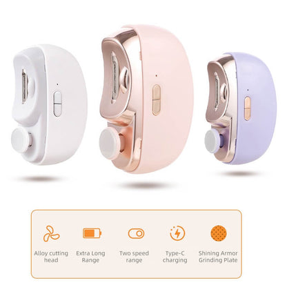 🎁 Perfekt för alla åldrar 👵👶 3-i-1 Automatisk Elektrisk Nagelklippare med Polering - 🌟Säker & Bekväm🌟