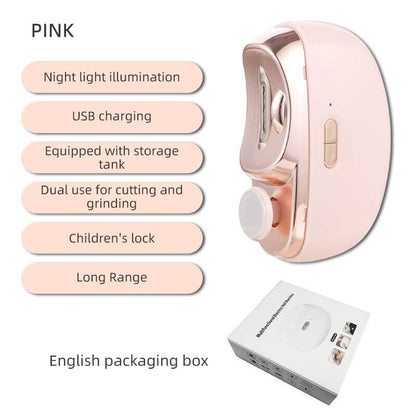🎁 Perfekt för alla åldrar 👵👶 3-i-1 Automatisk Elektrisk Nagelklippare med Polering - 🌟Säker & Bekväm🌟