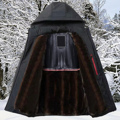 💥Varm present🌟Termisk tjock parkajacka med huva för män✈️