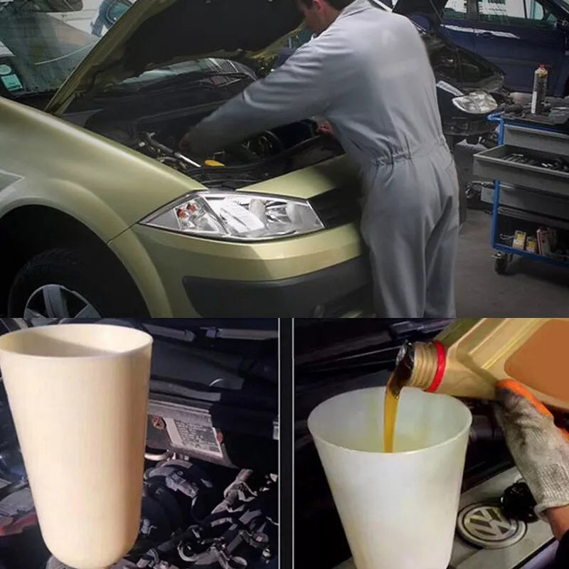 Påfyllningstratt för bilmotorolja med adapter
