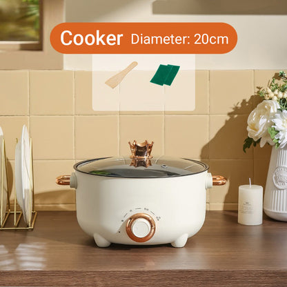 Multifunktionell elektrisk non-stick spis med ångkokare