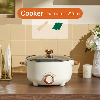 Multifunktionell elektrisk non-stick spis med ångkokare