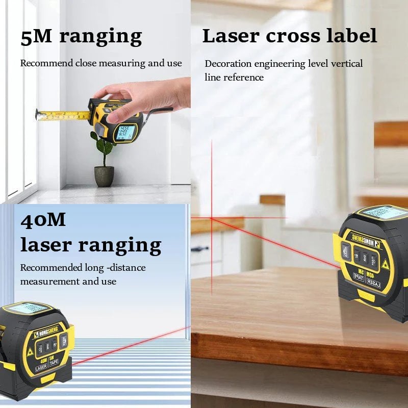 3 i 1 infrarött lasermätinstrument för måttband