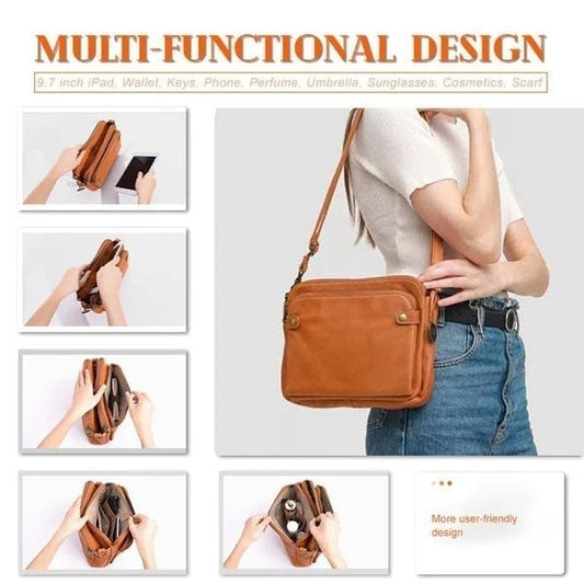👜 60% RABATT! ✨ Läder Crossbody & Clutch Set – Lätt, Flera Fack & Tidslös Design för Vardag och Kväll 👜