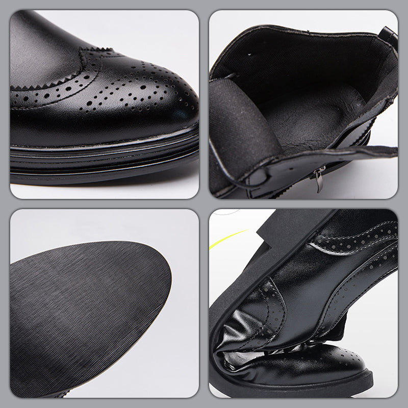 Snörning och snidade Wingtip Brogue-stövlar för män